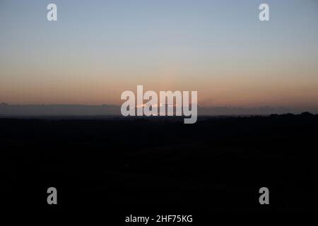 Winteruntergang, New Forest Stockfoto