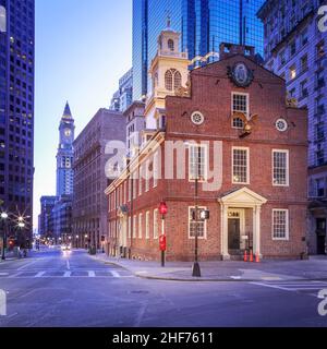 Das Old Massachusetts State House in Boston. Stockfoto
