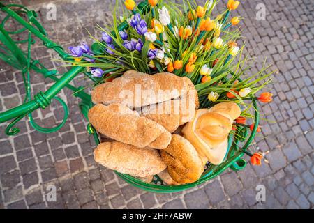 Backwaren in der Altstadt von Viterbo, Latium, Mittelitalien, Italien, Südeuropa, Europa Stockfoto