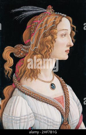 Sandro Botticelli - idealisiert Porträt einer Dame (Bildnis der Simonetta Vespucci als Nymphe) Stockfoto