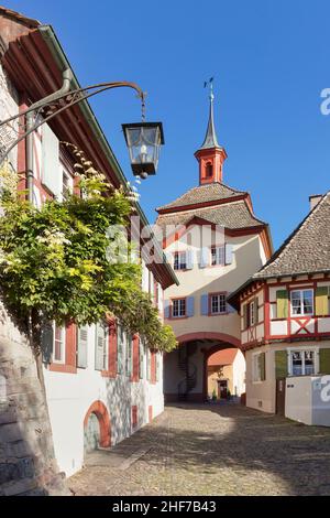 Stadttor, Burkheim am Kaiserstuhl, Breisgau, Südschwarzwald, Baden-Württemberg, Deutschland Stockfoto