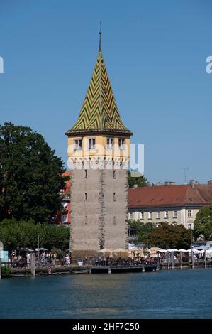 Deutschland, Bayern, Schwaben, Bodensee, Lindau, Lindau am Bodensee, Hafen, Mangturm Stockfoto