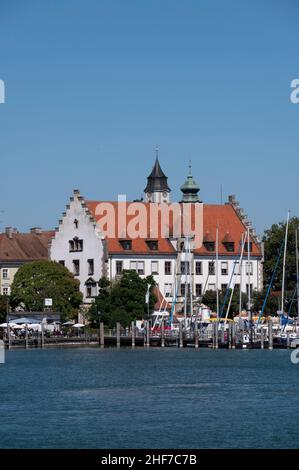 Deutschland, Bayern, Schwaben, Bodensee, Lindau, Lindau am Bodensee, Hafen Stockfoto