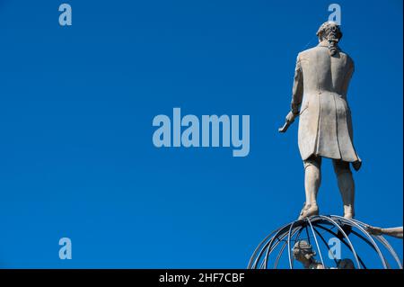 Deutschland, Baden-Württemberg, Region Tübingen, Bodenseekreis, Bodensee, Meersburg, Hafen Lenk-Plastik Stockfoto