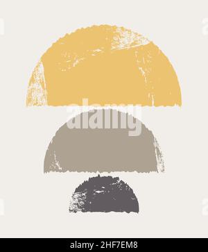 Einfache Formulare. Eine Reihe von Postkarten, Postern, Hintergründen mit abstrakten Kompositionen. Design moderner Kunst. Boho-Stil. Stock Vektor