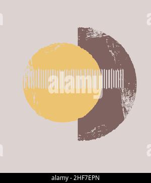 Eine Reihe von abstrakten Postern, die einfache Formen darstellen. Moderner minimalistischer Hintergrund im modernen Boho-Stil Stock Vektor