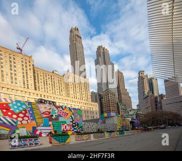USA, New York City, Manhattan, FDNY Memorial Wall, 9/11 Memorial Stockfoto