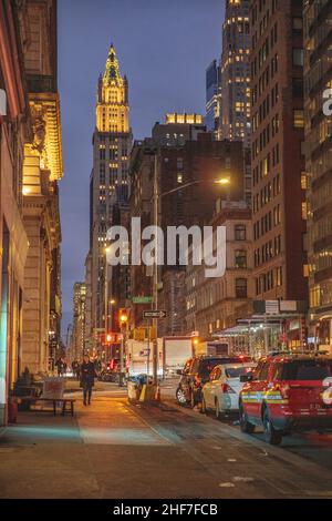 USA, New York City, Manhattan, Chinatown, Nacht Stockfoto
