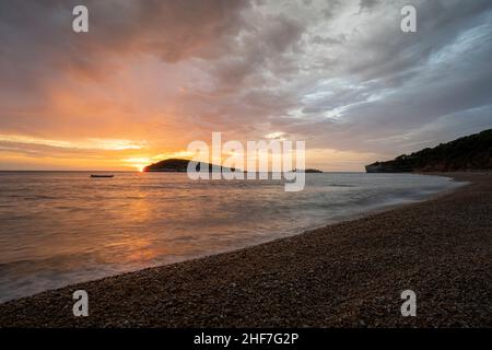 Baia Di Campi, Campingplatz in der Nähe von Vieste auf der Halbinsel Gargano Stockfoto