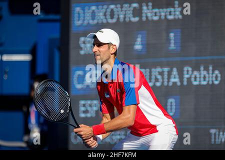 Tokio, Japan. 31st. Juli 2021. Olympische Spiele: Tennismatch zwischen Novak Djokovic und Pablo Carreño um die Bronzemedaille in der Ariake Arena. © ABEL F. ROS Stockfoto