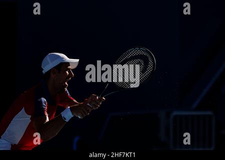 Tokio, Japan. 31st. Juli 2021. Olympische Spiele: Tennismatch zwischen Novak Djokovic und Pablo Carreño um die Bronzemedaille in der Ariake Arena. © ABEL F. ROS Stockfoto