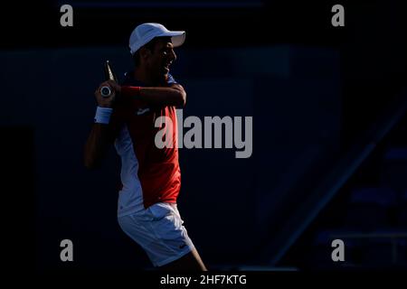 Tokio, Japan. 31st. Juli 2021. Olympische Spiele: Tennismatch zwischen Novak Djokovic und Pablo Carreño um die Bronzemedaille in der Ariake Arena. © ABEL F. ROS Stockfoto