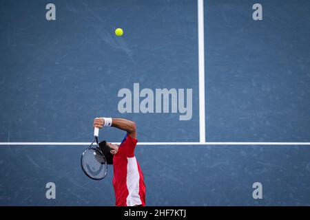 Tokio, Japan. 31st. Juli 2021. Olympische Spiele: Tennismatch zwischen Novak Djokovic und Pablo Carreño um die Bronzemedaille in der Ariake Arena. © ABEL F. ROS Stockfoto