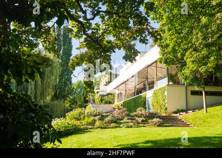 Brno (Brünn), Villa Tugendhat, Haus nach Plänen des Architekten Ludwig Mies van der Rohe in Jihomoravsky, Südmähren, Tschechien Stockfoto