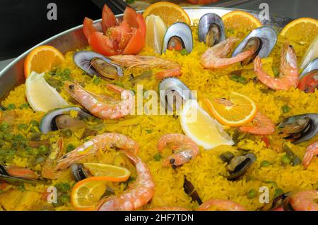 Meeresfrüchte-paella Stockfoto