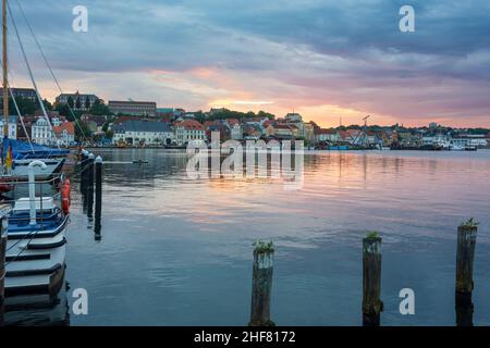 Flensburg, Bucht Flensburger Förde, Altstadt in Ostsee, Schleswig-Holstein, Deutschland Stockfoto
