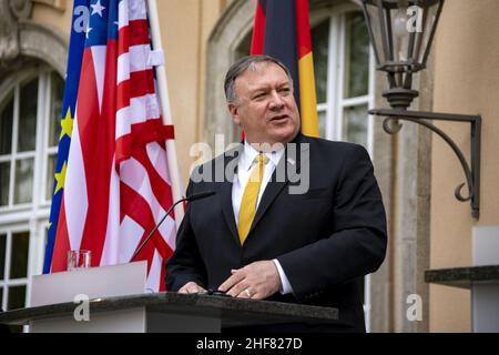 Sekretär Pompeo Hält Gemeinsame Presseverfügbarkeit Mit Außenminister Maas - 47971181517. Stockfoto