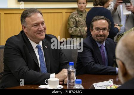 Sekretär Pompeo nimmt an einer Security Shura - 48127730438 Teil. Stockfoto