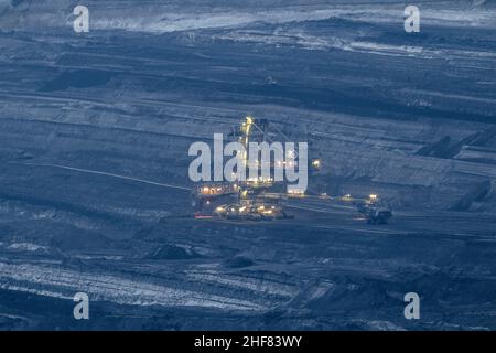 Deutschland, Niedersachsen, Schöningen, Schaufelradbagger in der ehemaligen Braunkohlebergwerk Schöningen Stockfoto