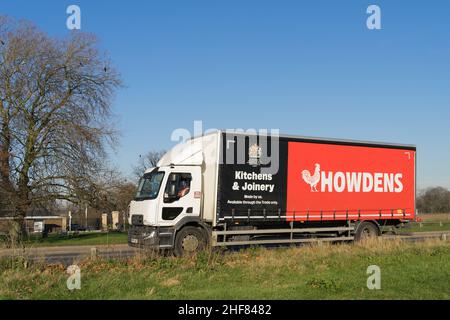 Vorderansicht des LKW-Lieferwagens Howdens London England Großbritannien Stockfoto