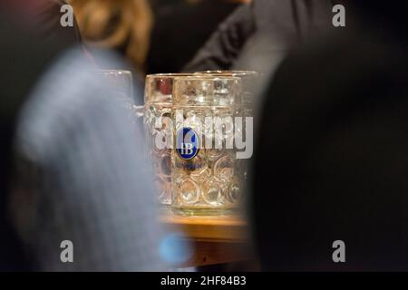 Bier, HP, Hofbräu, München Stockfoto