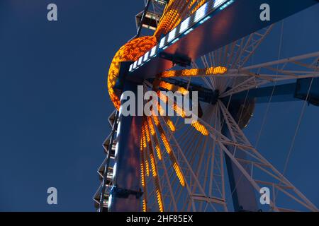 Oktoberfest, München, Nacht, Wiesn, Riesenrad Stockfoto