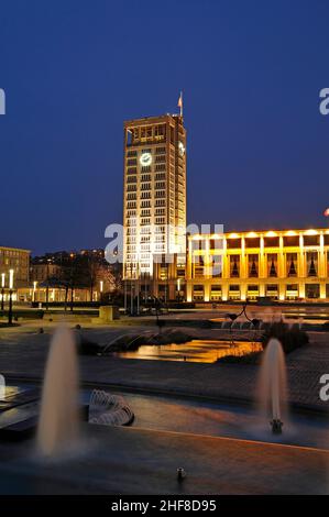 FRANKREICH. SEINE-MARITIME (76). LE HAVRE. PLATZIEREN SIE DAS RATHAUS Stockfoto