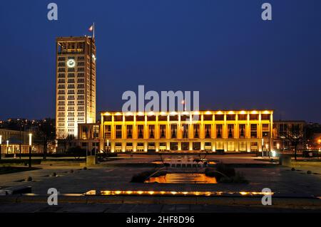 FRANKREICH. SEINE-MARITIME (76). LE HAVRE. PLATZIEREN SIE DAS RATHAUS Stockfoto