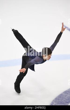 Tallinn, Estland. 14th Januar 2022. Valtter VIRTANEN (FIN), während des Men Free Skating, bei den ISU European Figure Skating Championships 2022, in der Tondiraba Ice Hall, am 14. Januar 2022 in Tallinn, Estland. Kredit: Raniero Corbelletti/AFLO/Alamy Live Nachrichten Gutschrift: Aflo Co. Ltd./Alamy Live Nachrichten Stockfoto