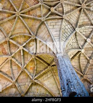 Wunderschönes Jeronimos-Kloster in Lissabon, Belem Stockfoto