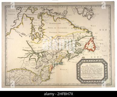 Sanson, Nicolas, 1600-1667. Le Canada, ou Nouvelle France usw. (1656). Stockfoto