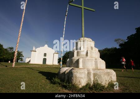 porto seguro, bahia, brasilien - 28. april 2008: Kirche von Sao Joao Batista, im Quadrado Bezirk von Trancoso in der Gemeinde Porto Seguro. Stockfoto