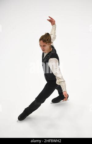 Tallinn, Estland. 14th Januar 2022. Deniss VASILJEVS (LAT), während des Men Free Skating, bei den ISU European Figure Skating Championships 2022, in der Tondiraba Ice Hall, am 14. Januar 2022 in Tallinn, Estland. Kredit: Raniero Corbelletti/AFLO/Alamy Live Nachrichten Gutschrift: Aflo Co. Ltd./Alamy Live Nachrichten Stockfoto