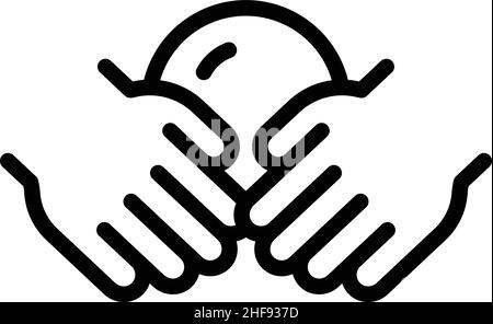 Kid Fine Motor Symbol Umrissvektor. Spielfähigkeiten. Spielzeugrede Stock Vektor