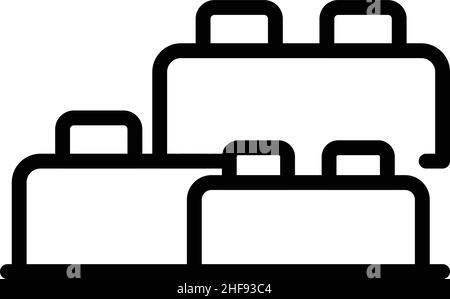 Konstruktor Motor feine Icon Umrissvektor. Spielfähigkeiten. Entwicklung von Spielzeug Stock Vektor