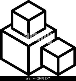 Cube Spiele Symbol Umriss Vektor. Motor in Ordnung. Game Preschool Stock Vektor