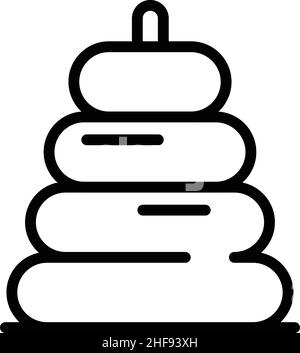 Kid Pyramid Icon Umriss Vektor. Motorspiel. Speicherwiedergabe Stock Vektor