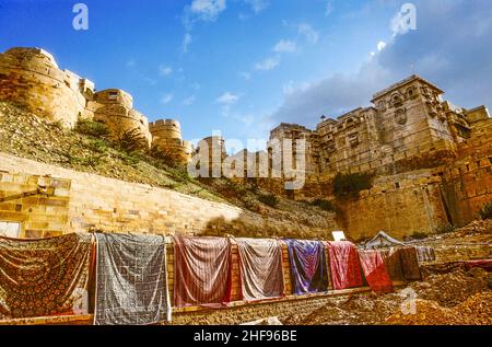 Schöne Panorama der Golden Fort Jaisalmer, Indien Stockfoto