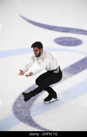 Tallinn, Estland. 14th Januar 2022. Slavik HAYRAPETYAN (ARM), während des Men Free Skating, bei den ISU European Figure Skating Championships 2022, in der Tondiraba Ice Hall, am 14. Januar 2022 in Tallinn, Estland. Kredit: Raniero Corbelletti/AFLO/Alamy Live Nachrichten Gutschrift: Aflo Co. Ltd./Alamy Live Nachrichten Stockfoto