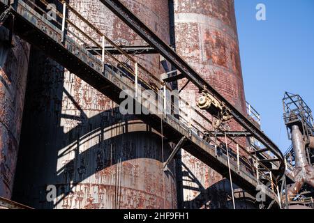 Verlassene Stahlfabrik, Bethlehem Stahlfabrik in Bethlehem, Pennsylvania. Stockfoto