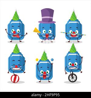 Cartoon-Charakter der blauen Korrektur Stift mit verschiedenen Zirkus-Shows. Vektorgrafik Stock Vektor