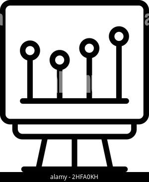 Bannersymbol für Geschäftstrend – Gliederungsvektor. Website-seo. Information Web Stock Vektor