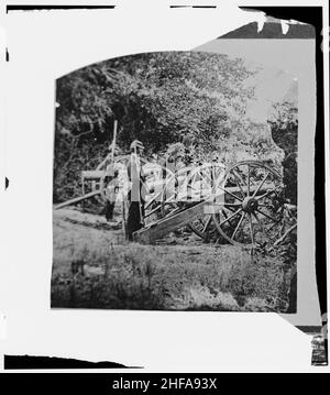 Seabrook, Port Royal Island in South Carolina. Mock Batterie errichtet von der 79th New York Freiwillige auf Coosaw Fluss Stockfoto