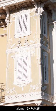 Pesaro, Italien - juli , 2013. Villino Ruggeri. Dieses Jugendstilhaus wurde zwischen 1902 und 1907 für die industrialis erbaut Stockfoto