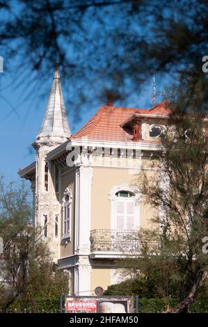 Pesaro, Italien - juli , 2013. Villino Ruggeri. Dieses Jugendstilhaus wurde zwischen 1902 und 1907 für die industrialis erbaut Stockfoto