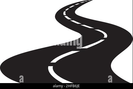 Vektor-Illustration der kurvenreichen Straße Stock Vektor