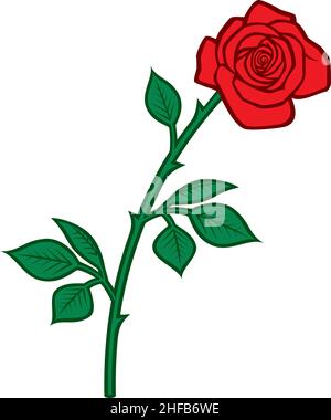 Rote rose Vektor-illustration Stock Vektor