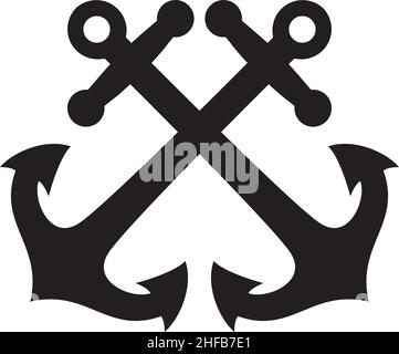 Gekreuzte Anker Vektorgrafik Design Stock Vektor