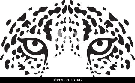 Leopard Eyes Vektor schwarz-weiß Vektor Illustration Stock Vektor