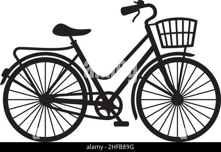 Retro Fahrrad schwarz-weiß Vektor-Illustration Stock Vektor